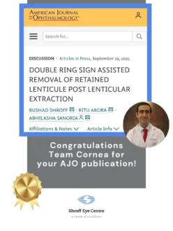 Dr Rushad Shroff and team have described the double ring sign assisted removal of retained lenticule post lenticular extraction.